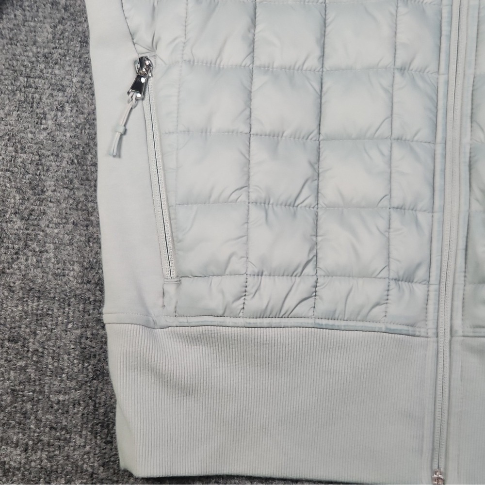 Old Navy Active Dynamic Fleece Quilted Hybrid Zip Up Hoodie Jacket Gray M - Picture 4 of 8